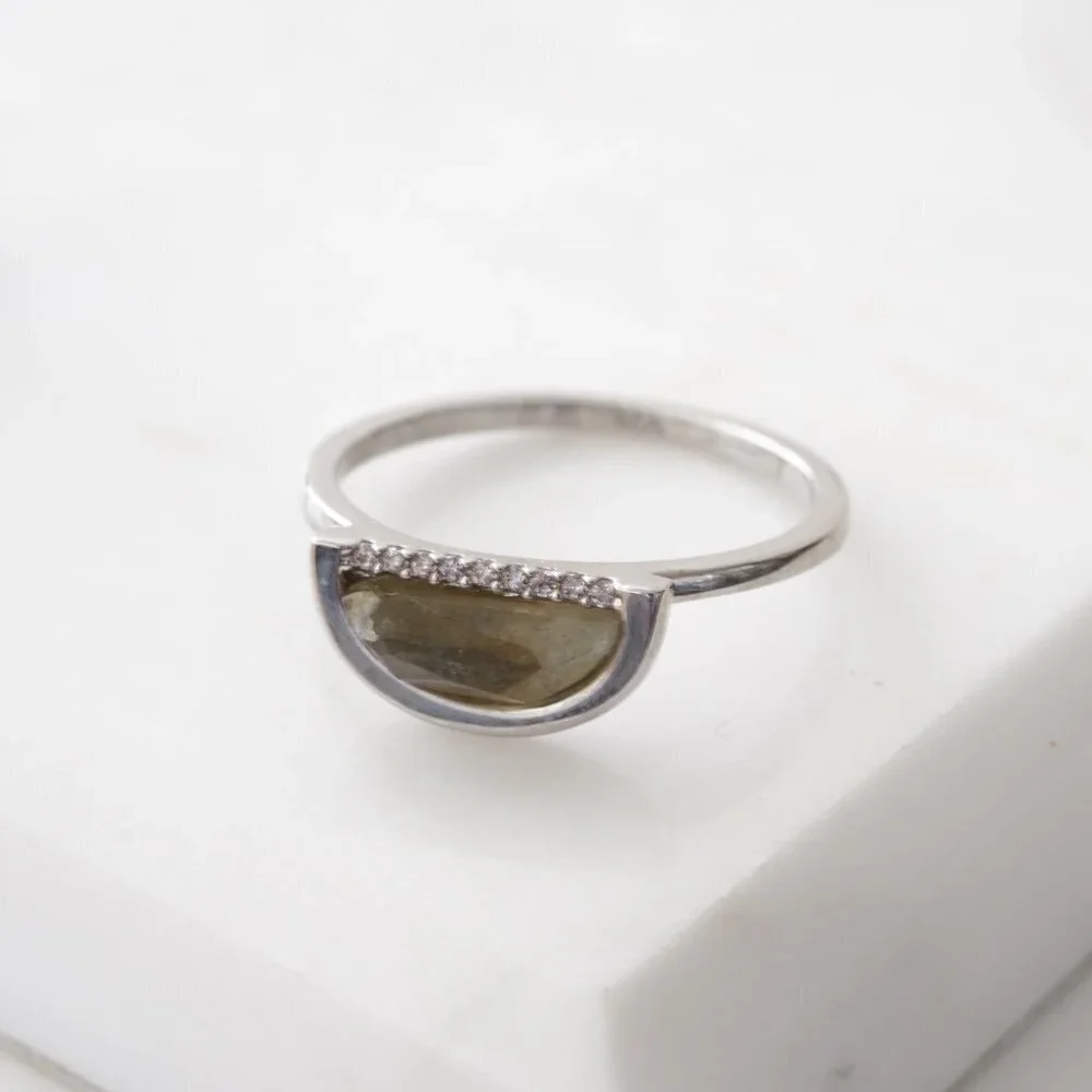 Anthropologie Melanie Auld Half Circle Ring 7